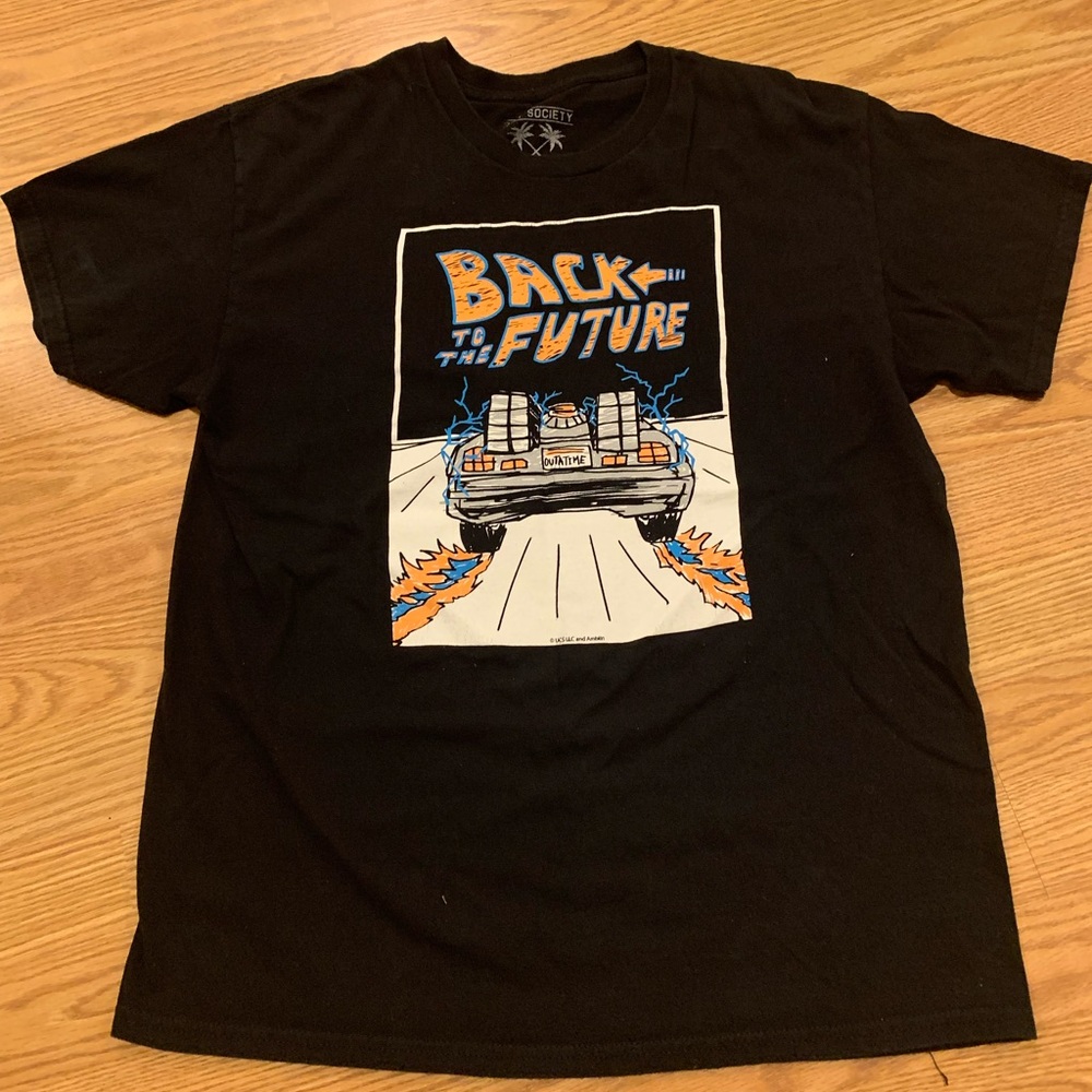 Riot Society X Back to the Future Solid T-Shirt Black Men's Large